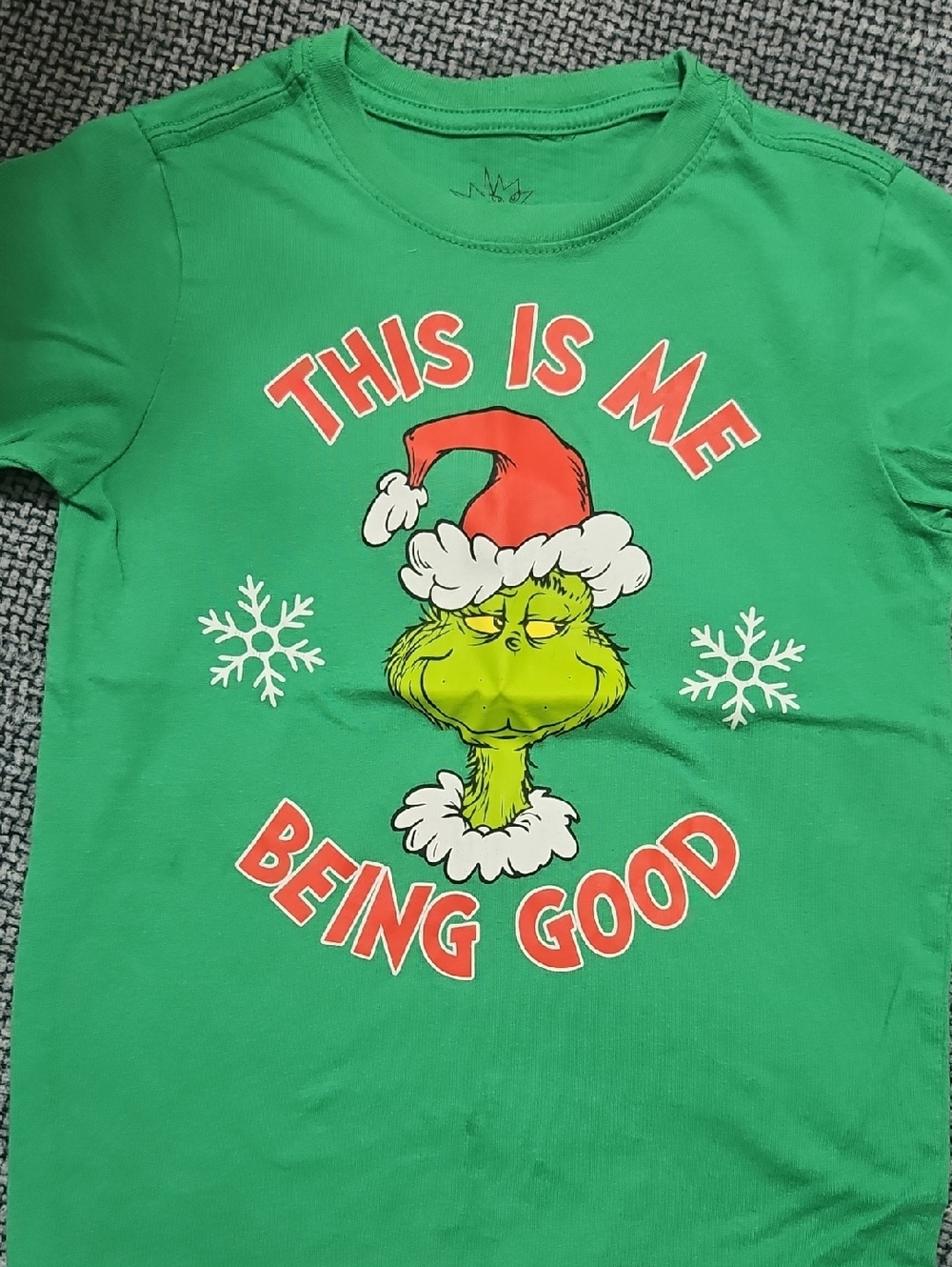 Kids Green Holiday Grinch Graphic Tee